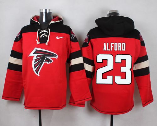 Nike Falcons #23 Robert Alford Red Player Pullover NFL Hoodie - Click Image to Close